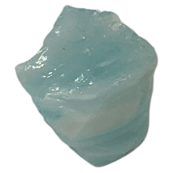 Satin Blue Layered Art Glass Cullet Glowing Manganese Slag Glass #5GM35 - Picture 5 of 8